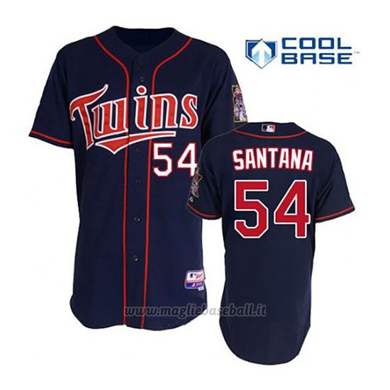 Maglia Baseball Uomo Minnesota Twins Ervin Santana 54 Blu Blu Alterner 1ªCool Base